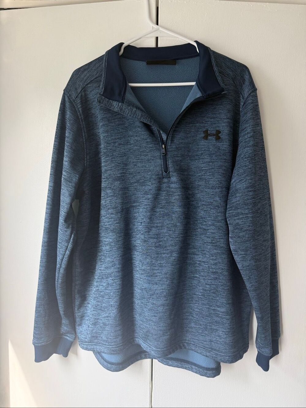 Under Armour Mens XL Coldgear Loose Pull Over Jacket Blue Navy Fall Outdoors